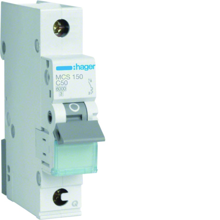 MCB Wyłącznik nadprądowy Icn=6000A 1P C 50A QuickConnect MCS150 Hager