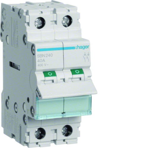 Modułowy rozłącznik izolacyjny 2P 40A 400VAC SBN240 Hager