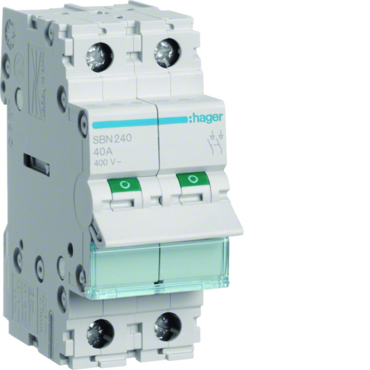 Modułowy rozłącznik izolacyjny 2P 40A 400VAC SBN240 Hager
