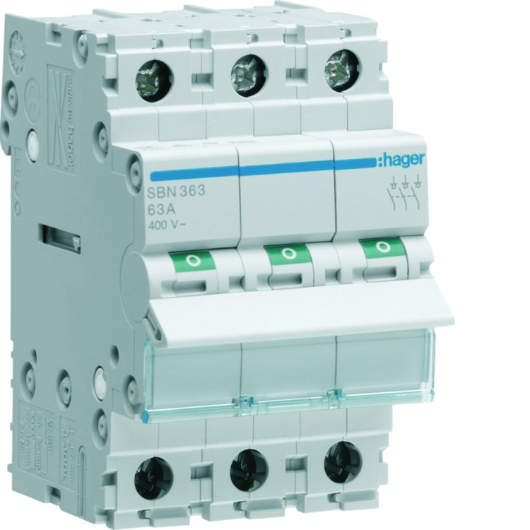 Modułowy rozłącznik izolacyjny 3P 63A 400VAC SBN363 Hager