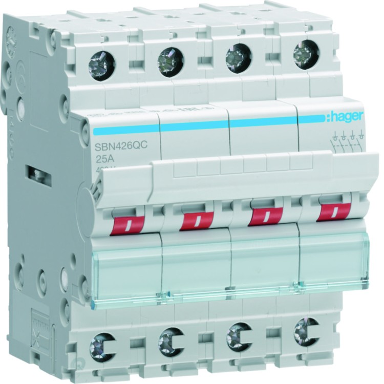 Modułowy rozłącznik izolacyjny 4P 25A 400VAC QuickBar SBN426QC Hager