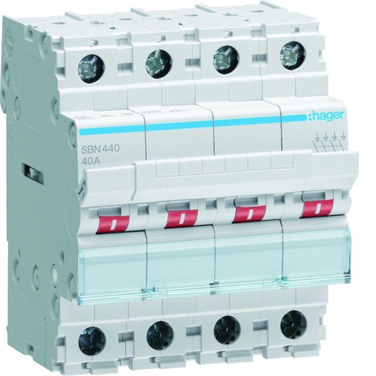 Modułowy rozłącznik izolacyjny 4P 40A 400V SBN440 Hager
