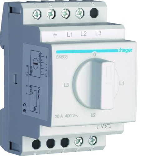 Przełącznik amperomierza 4-pozycyjny 400V, 20A SK603 Hager