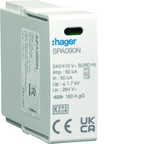 SPD Moduł T1+T2 MOV 1P N-PE do SP9x1 Iimp=12,5 kA In=12,5kA Up≤1,2kV SPA090N Hager