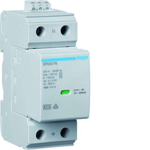 SPD T1 N-PE Iimp=100kA In=100kA Up=≤ 1,5 kV styk  SPA180N Hager