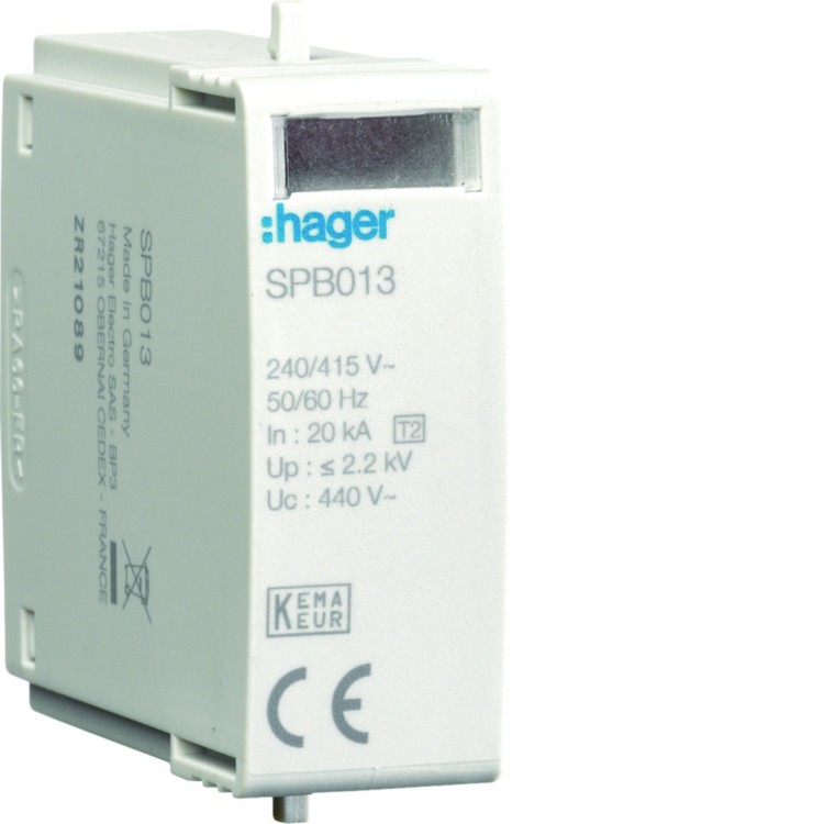 SPD Moduł T2 MOV 1P sieć IT In=20kA Up≤2,2kV Uc=440V In=20kA Imax=40kA SPB013 Hager