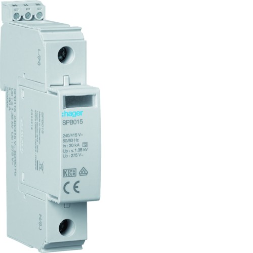 SPD T2 1P sieć TNC In=20kA Imax=40kA Up≤1,35kV styk  SPB115 Hager