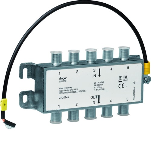 SPD TV 5 torów  coax In=2,5kA  SPK700 Hager