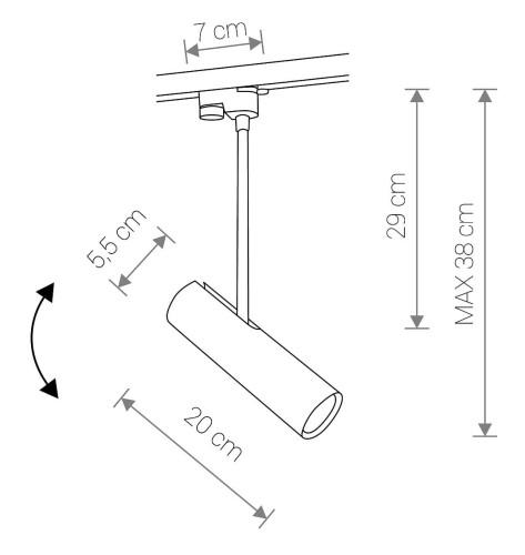 Lampa szynowa Reflektor szynowy jednofazowa PROFILE EYE SUPER BLACK C 9244 NOWODVORSKI Lighting GU10 Loft nowoczesna sufitowa ścienna oświetlenie szynowe 230V do szynoprzewodu czarna Inspiracje Premium