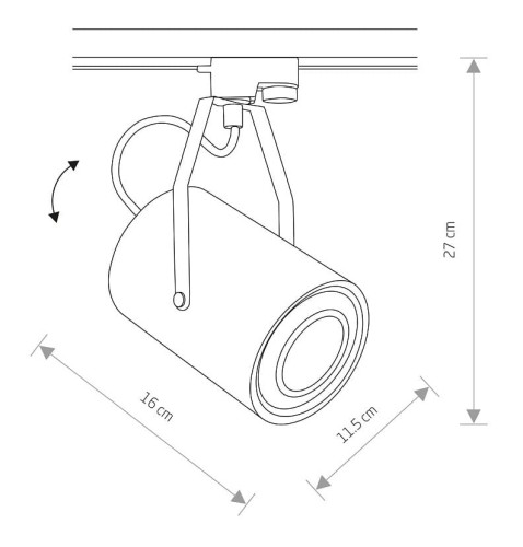Lampa szynowa Reflektor szynowy jednofazowa Industrialna na szynę PROFILE BIT PLUS BLACK 9018 NOWODVORSKI Lighting GU10 ES111 Loft nowoczesna sufitowa ścienna oświetlenie szynowe 230V do szynoprzewodu czarna Inspiracje Premium