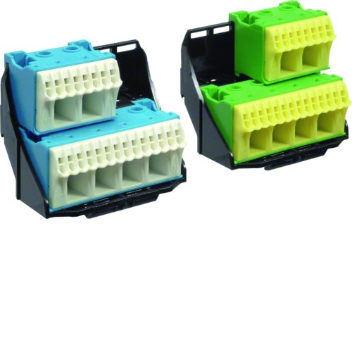 Bloki zaciskowe PE/N na wsporn. 2x28otw. (6x16mm222x4mm2) QuickConnect (2szt.) FZ384 Hager