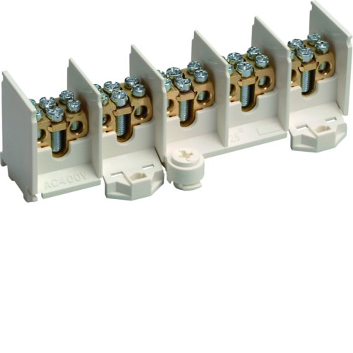 Zaciski rozgałęźne 5-polowe 25/2x16mm2 K46N Hager