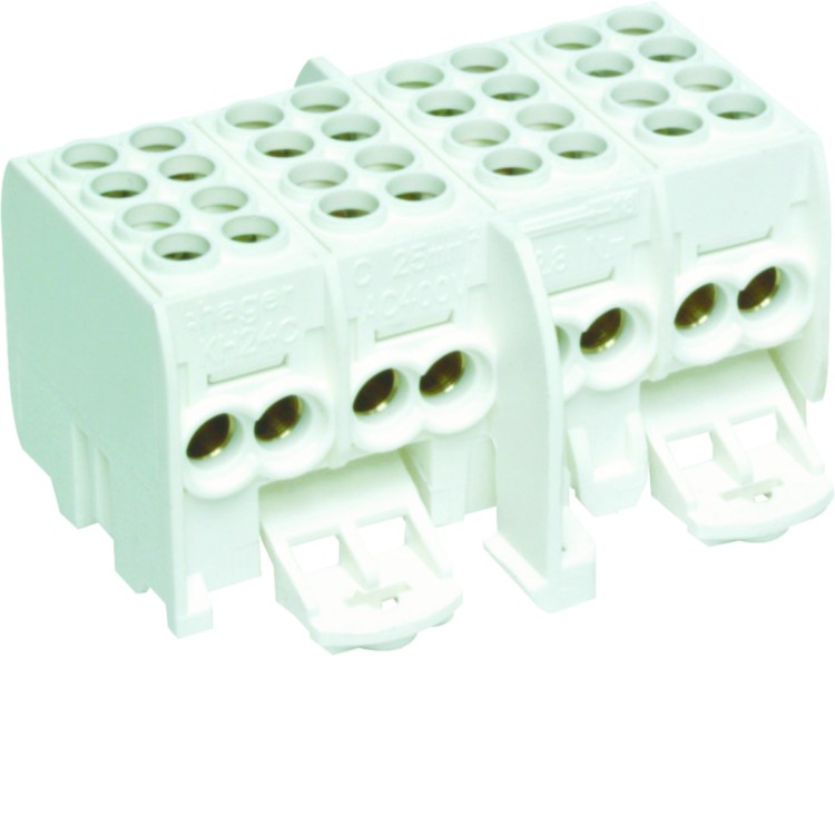 Zaciski rozgałęźne 4-polowe 2x25/2x16mm2 KH24C Hager
