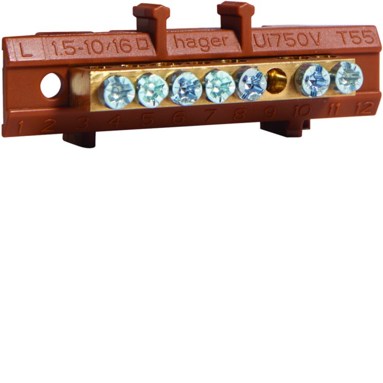 Listwa przyłączeniowa z cokołem fazowa 3x16 + 4x10 mm2 KM07L Hager