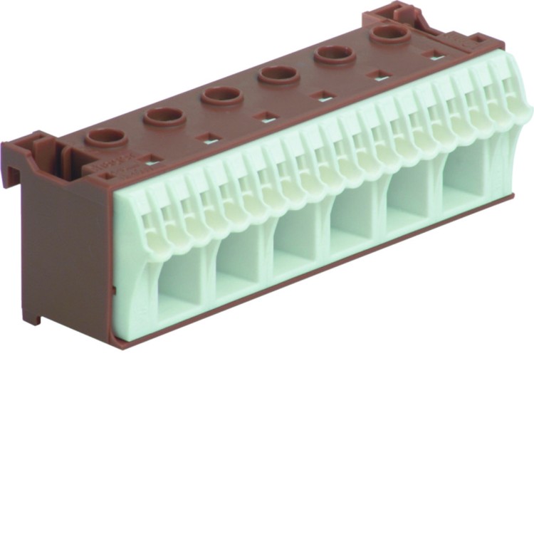 QuickConnect Blok samozacisków fazowy, brązowy, 6x16+20x4mm2, szer. 105mm KN26P Hager