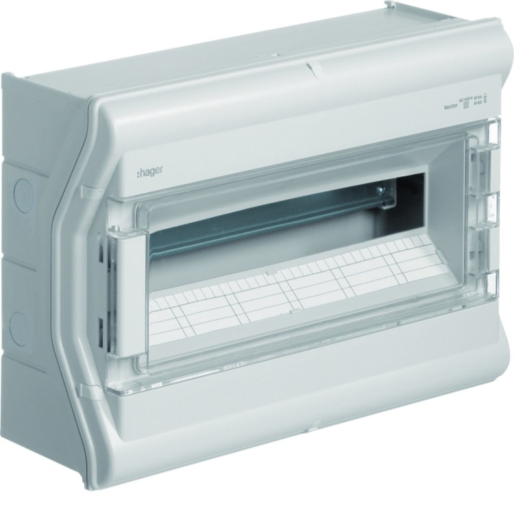 vector outdoor Rozdzielnica n/t IP65 odporna na UV przetłoczenia 1R/18M (1x18) VE118PN Hager