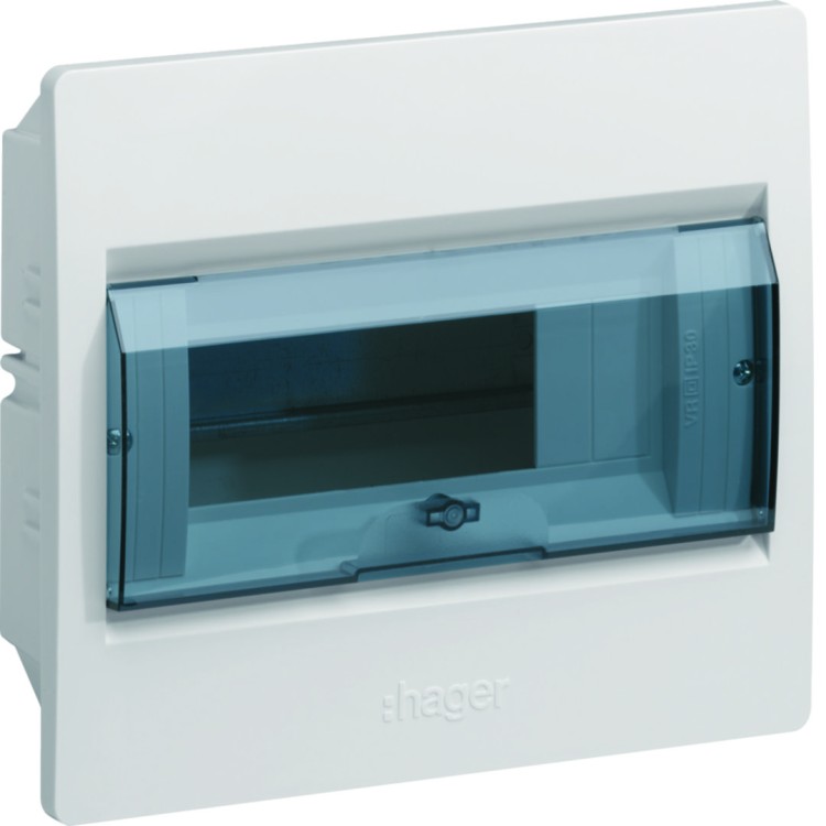 IC2 Rozdzielnica 1x8M p/t, IP40, drzwi transparentne VR108TP Hager