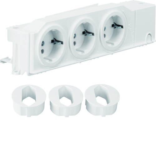 Gniazdo SCHUKO 3-krotne 230V VDI szyna TS/płyta montażowa VZ00AS Hager