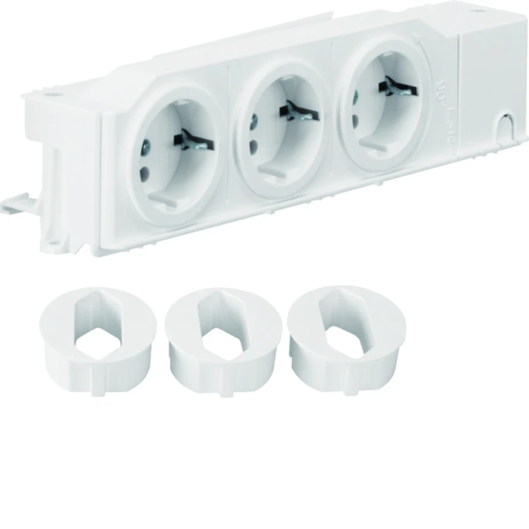 Gniazdo SCHUKO 3-krotne 230V VDI szyna TS/płyta montażowa VZ00AS Hager