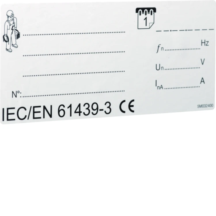 Tabliczka znamionowa IEC/EN 61439-3 (10 szt.) VZ123CE Hager