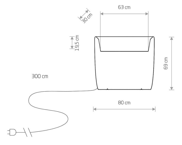 Świecąca Donica Ogrodowa 80cm x 69cm FLOWERPOT L 9713 NOWODVORSKI Lighting E27 230V zewnętrzna lampa elektryczna przenośna biała doniczka świecące donice Cloud Forms Inspiracje Premium - Outlet