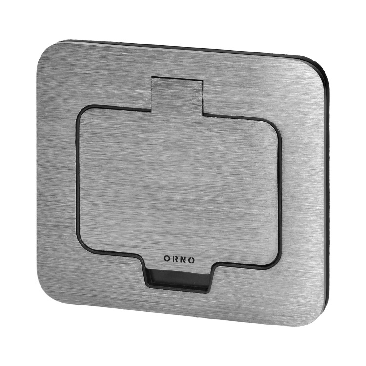 Hermetyczne gniazdo elektryczne, IP55, kąt otwarcia 110st. szczotkowane aluminium OR-GM-9031 ORNO