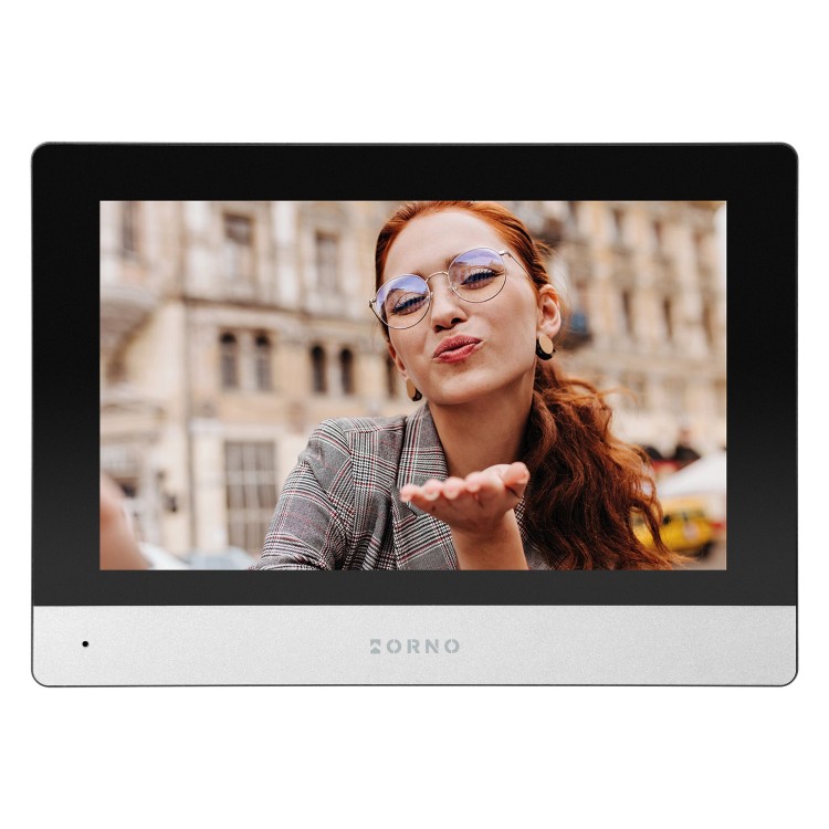 GAYD, zestaw wideodomofonowy, bezsłuchawkowy, monitor dotykowy 8" LCD, Wi-Fi  + APP na telefon, z gniazdem na kartę pamięci, z kamerą Full HD 2MP, z czytnikiem kart i breloków zbliżeniowych 125kHz, szyfrator OR-VID-MA-1080/B ORNO Home