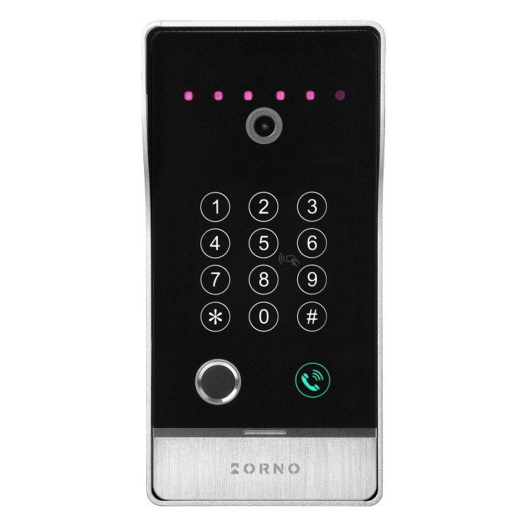 GUARDO zestaw wideodomofonowy jednorodzinny 4-żyłowy LCD 10" dotykowy z gniazdem na kartę pamięci interkom kaseta natynkowa z kamerą Full HD szyfratorem czytnikiem RFID 125kHz oraz czytnikiem linii papilarnych WiFi Tuya OR-VID-MO-1076/W/S ORNO Home