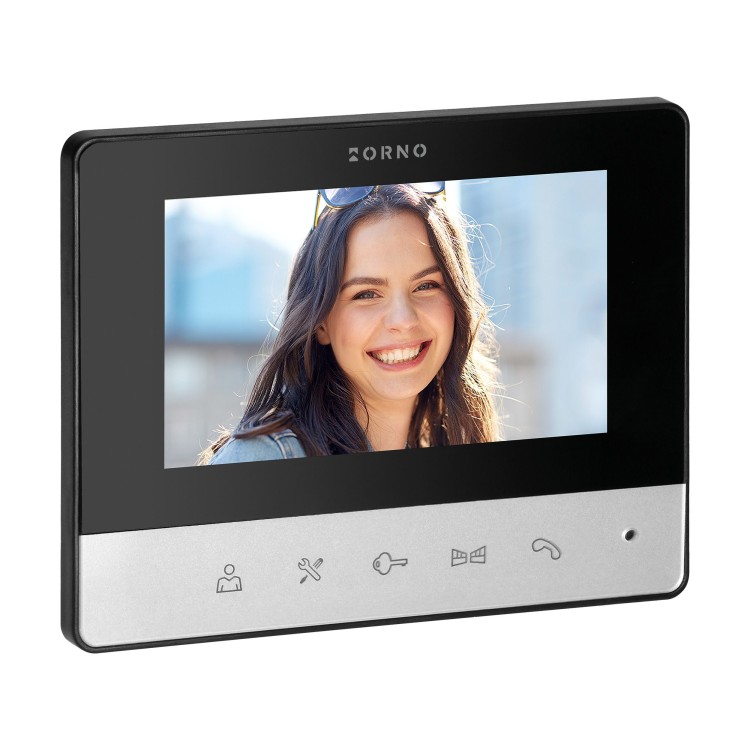 LIRA, zestaw wideodomofonowy jednorodzinny, 4-żyłowy, kolor, LCD 4,3", z aluminiową wideo kasetą VI-VID-RO-1077 ORNO Home