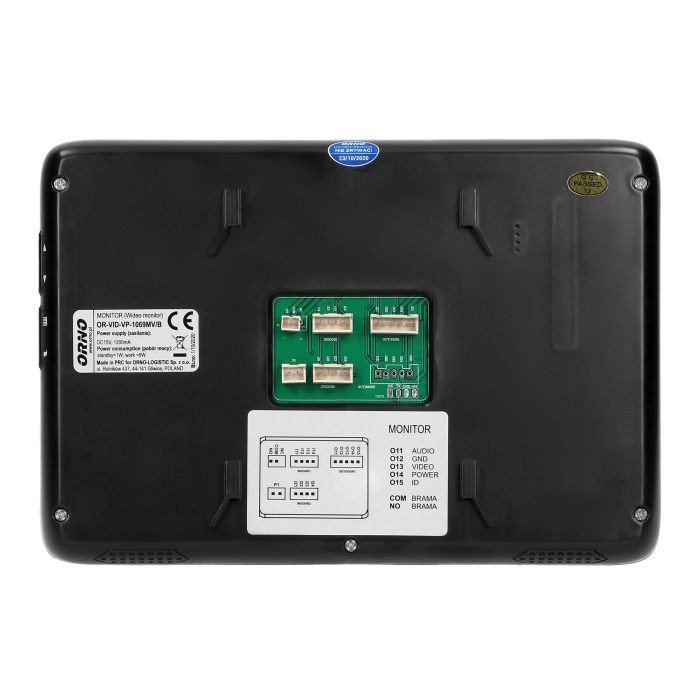 INDI MULTI P, zestaw wideodomofonowy 2-rodzinny 5-żyłowy, kolor, LCD 7", interkom, kaseta wideo podtynkowa z czytnikiem RFID 125kHz, czarny OR-VID-VP-1072/B ORNO Home