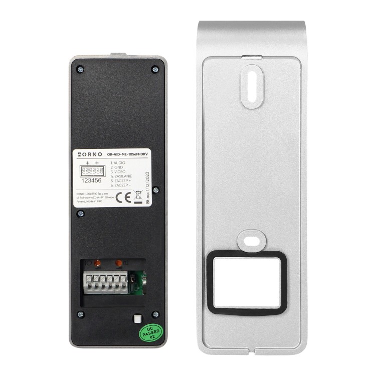 CERES Full HD, zestaw wideodomofonowy, bezsłuchawkowy, monitor dotykowy 8" LCD, z gniazdem na kartę pamięci, z kamerą Full HD 1080p i szyfratorem OR-VID-ME-1056FHD/B ORNO Home