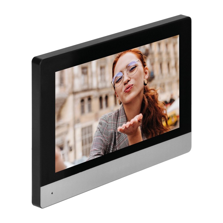 CERES Full HD, zestaw wideodomofonowy, bezsłuchawkowy, monitor dotykowy 8" LCD, z gniazdem na kartę pamięci, z kamerą Full HD 1080p i szyfratorem OR-VID-ME-1056FHD/B ORNO Home
