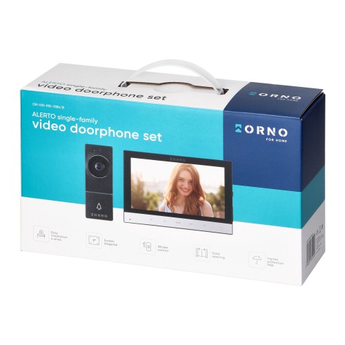 ALERTO, zestaw wideodomofonowy, bezsłuchawkowy, panel dotykowy 7" LCD, z gniazdem na kartę pamięci OR-VID-MD-1084/B ORNO Home