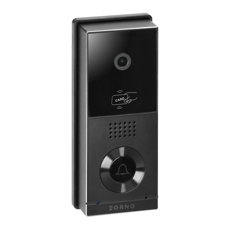 XIRAN, zestaw wideodomofonowy, bezsłuchawkowy, monitor dotykowy 8" LCD, Wi-Fi  + APP na telefon, z gniazdem na kartę pamięci, z kamerą Full HD 1080p, czytnikiem kart i breloków zbliżeniowych 125kHz OR-VID-MA-1079/B ORNO Home