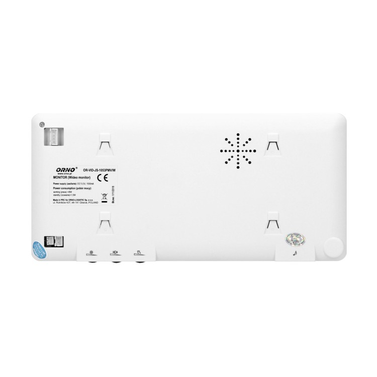 Zestaw wideodomofonowy 7" komplet OR-VID-JS-1053/W ARCUS RFID ORNO Home wideodomofon LCD bezsłuchawkowy z brelokami czytnikiem Pin Hole biały