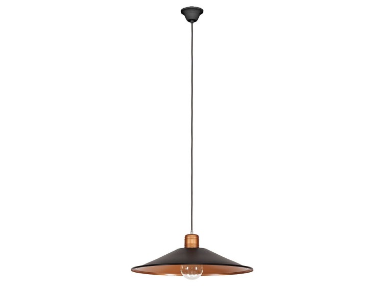 Lampa sufitowa wisząca Industrialna Loft GARRET I M 6444 NOWODVORSKI Lighting E27 x1 50cm oświetleniowa żyrandol nowoczesna metal do Kuchni Jadalni nad stół blat wyspę czarno-czekoladowo-miedziana zwis Inspiracje Premium