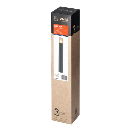 SALVIA oprawa ogrodowa słupek, E27, max. 15W, IP54, 50cm, szary AD-OP-6575GE27PP ADVITI