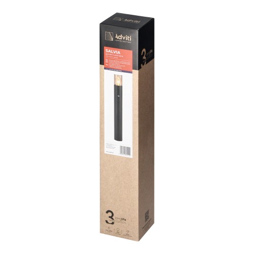 SALVIA oprawa ogrodowa słupek z czujnikiem PIR, E27, max. 15W, IP54, 50cm, szary AD-OP-6575GE27PPR ADVITI