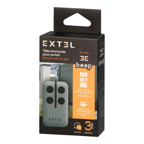 Pilot do bramy Extel 761100P 4-kanałowy zdalnego sterowania napędem bramowym szaro czarny szary