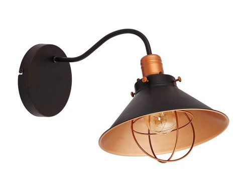 Lampa ścienna Kinkiet Industrialny Loft GARRET I 6442 NOWODVORSKI Lighting E27 x1 25cm nowoczesna oprawa oświetleniowa metalowy czarno-czekoladowo-miedziana pojedynczy Inspiracje Premium