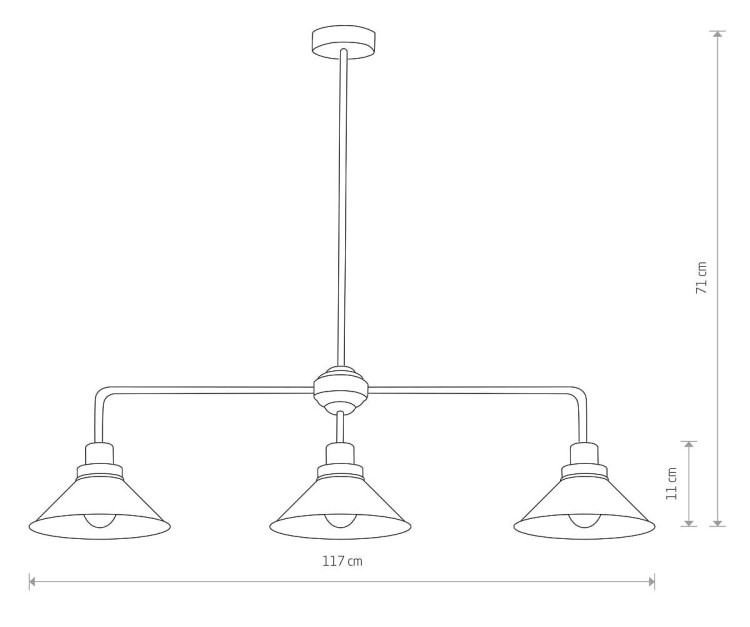 Lampa sufitowa wisząca Industrialna Loft CRAFT III 9150 NOWODVORSKI Lighting E27 x3 117cm oświetleniowa żyrandol nowoczesna metal do Kuchni Jadalni nad stół blat wyspę czarno-biały zwis Inspiracje Premium