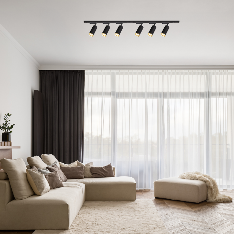 Zestaw Oprawa Mica Track Czarny + Złoty 6xGU10 2m ML2106 Milagro Szynoprzewód Szyna