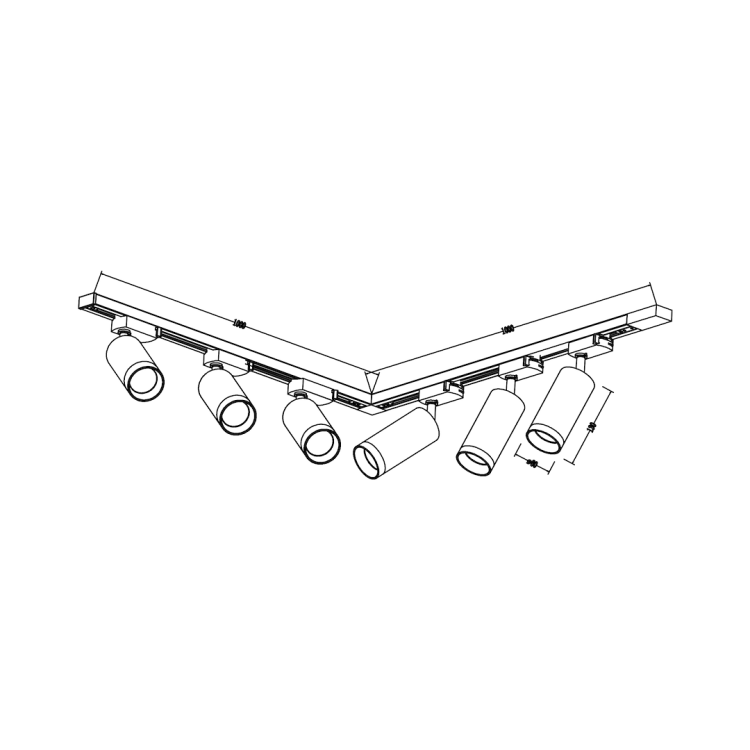 Zestaw Oprawa Mica Track Czarny + Złoty 6xGU10 2m ML2106 Milagro Szynoprzewód Szyna
