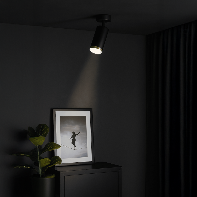 Oprawa Mica Spot Czarny + Złoty 1xGU10 ML2094 Milagro