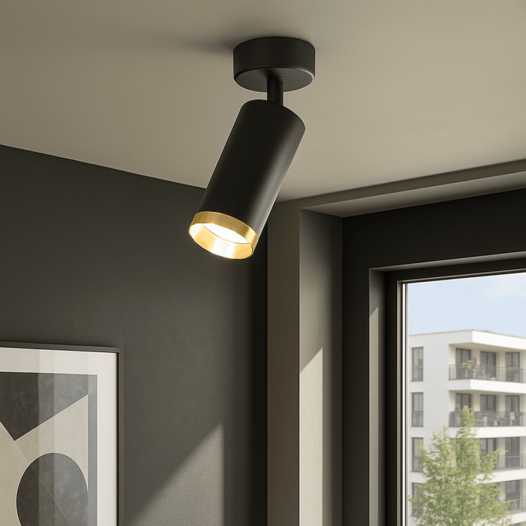 Oprawa Mica Spot Czarny + Złoty 1xGU10 ML2094 Milagro