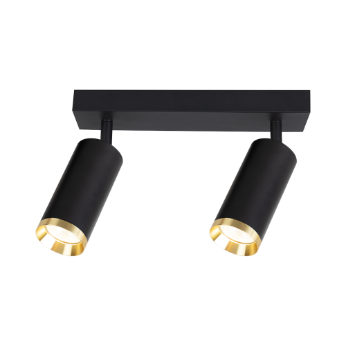 Oprawa Mica Spot Czarny + Złoty 2xGU10 ML2096 Milagro