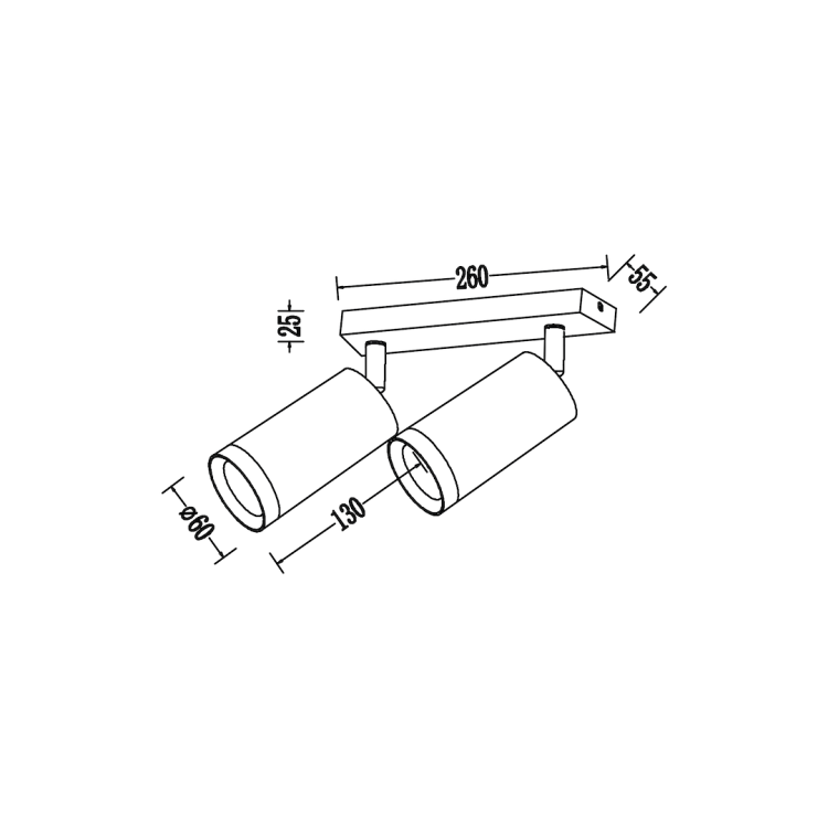 Oprawa Mica Spot Czarny + Złoty 2xGU10 ML2096 Milagro