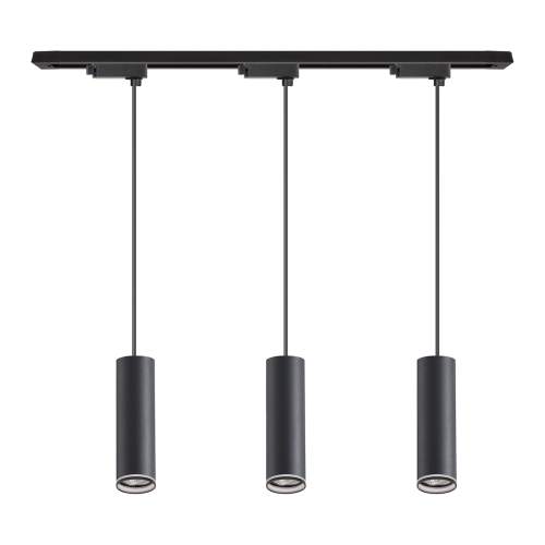 Zestaw Oprawa Pipe Ring Track Zwis Czarny 3xGU10 1m ML2079 Milagro Szynoprzewód Szyna