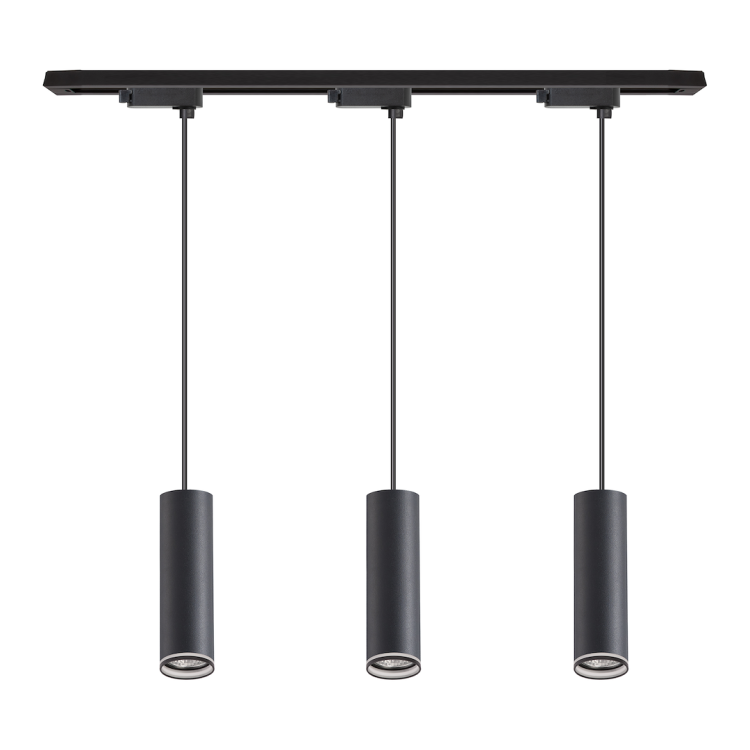 Zestaw Oprawa Pipe Ring Track Zwis Czarny 3xGU10 1m ML2079 Milagro Szynoprzewód Szyna