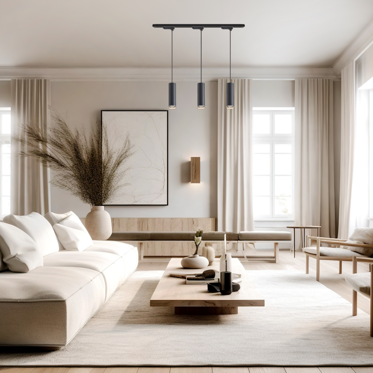 Zestaw Oprawa Pipe Ring Track Zwis Czarny 3xGU10 1m ML2079 Milagro Szynoprzewód Szyna